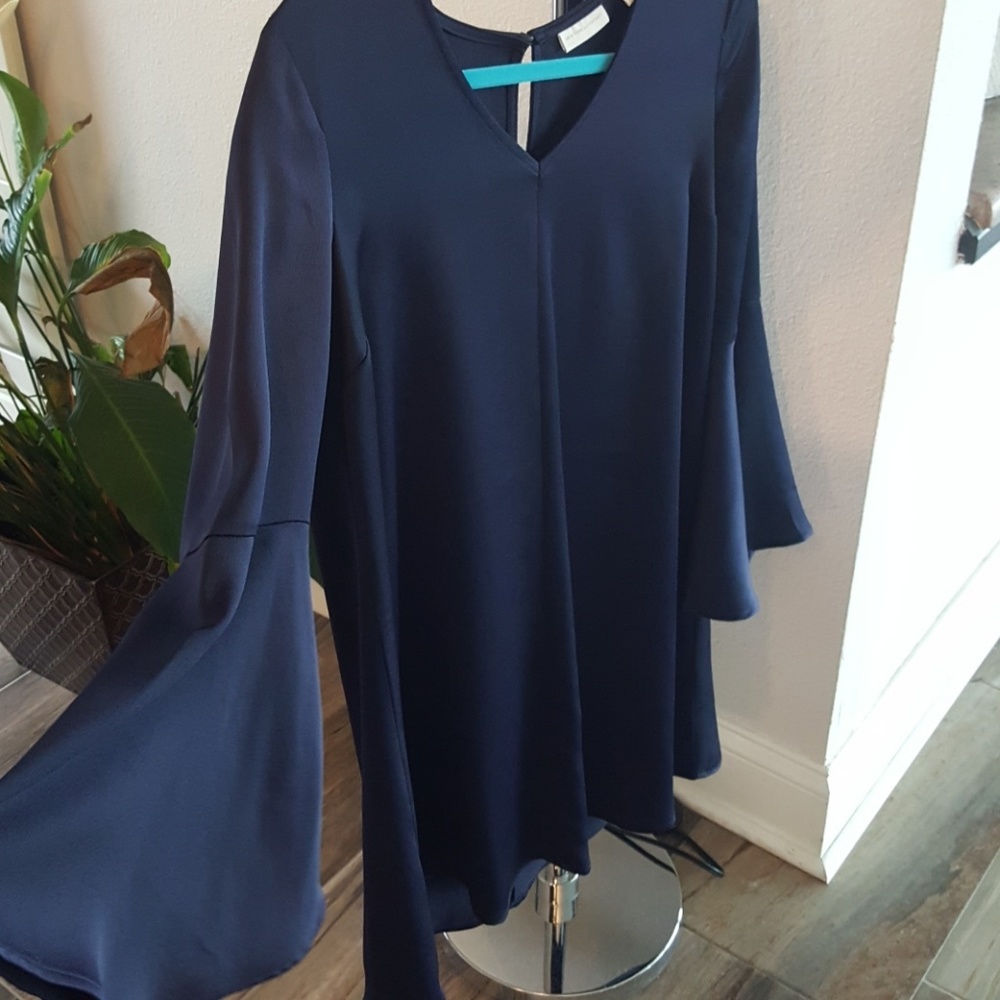 Dark Navy Dress Bell Sleeves